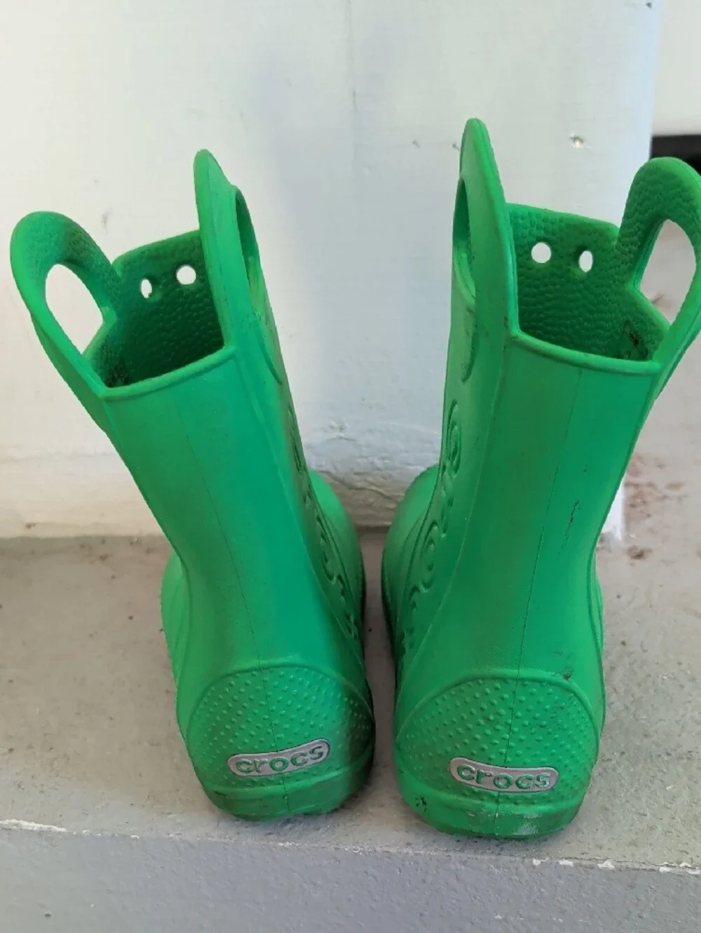 CROCS Kids Bright Green Pull-On Rain Boots